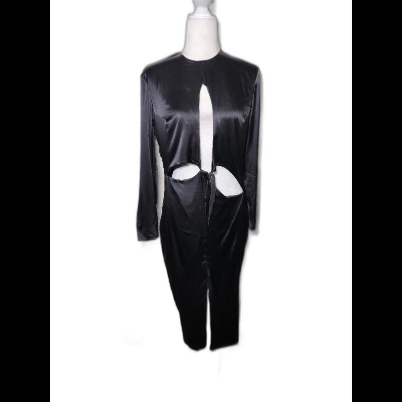 Gb11 Mother Of All Long Sleeve Dress - Black , Sz M